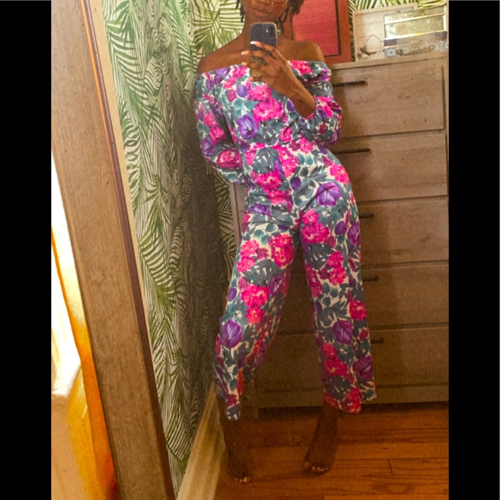 Lady Ronté Pink Floral Jumpsuit | Vintage 80’s